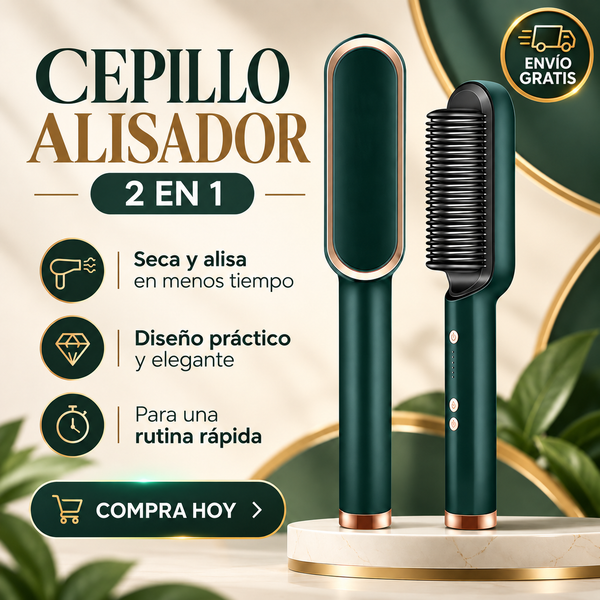 Cepillo Plancha Secador 2 En 1 Alisador