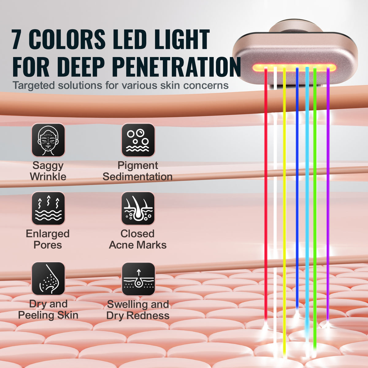 7-Color LED Red Light Therapy Wand - view 4