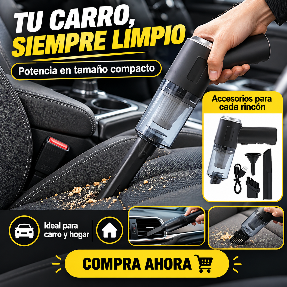 Mini Aspiradora 4en1 carro y casa