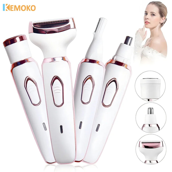 4-in-1 Painless Epilator and Trimmer Kit