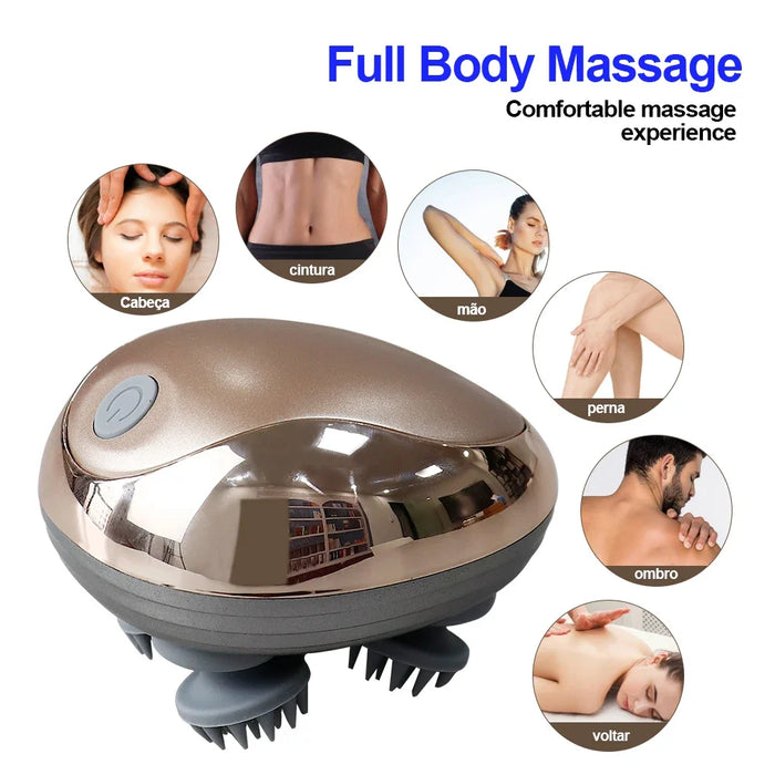 Silicone Scalp Massager, 6 Modes